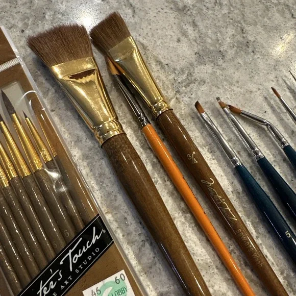 Lot Of Vintage Oil Paint Brushes 40 Winsor & Newton Robert Simmons Master Touch - Picture 13 of 16